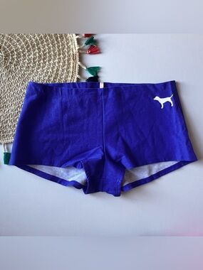 Victoria’s Secret PINK Vintage Cotton Boyshort Panty Royal Blue Large NEW